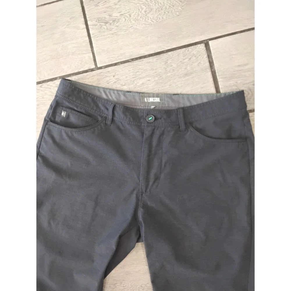 Linksoul Boardwalker Pants Mens 33 Charcoal Grey Golf Performance Chino Trousers